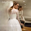 Ashley Carol A-Line Wedding Dress 2022 Long Sleeves Beach Scoop Romantic Beaded Appliques Princess Bridal Gowns Vestido De Noiva ► Photo 3/6