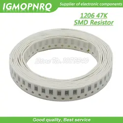 100 шт. 1206 SMD резистор 1% 47K ohm Резистор проволочного чипа 0,25 W 1/4W 473 IGMOPNRQ