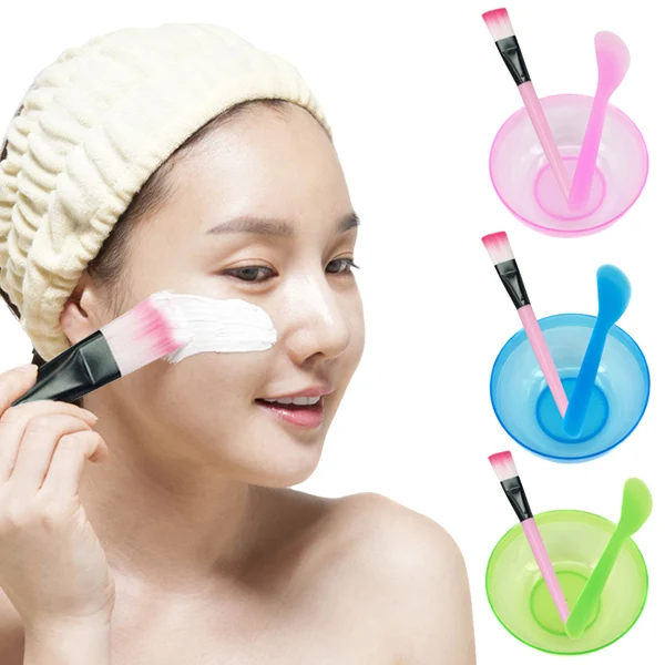 

Facial Mask Bowl Kit Plastic Brush Stirring Rod Kit Homemade Makeup Beauty DIY Tool Set YF2018