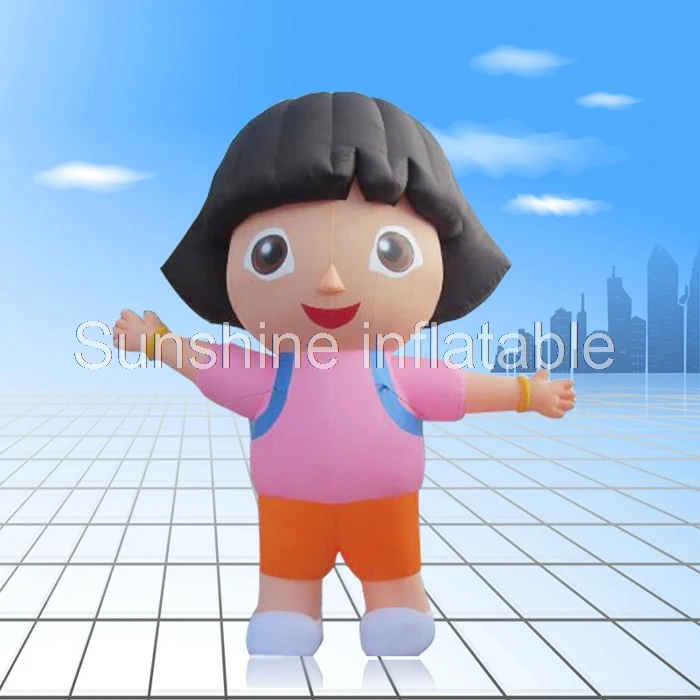 

Customized 3m/10ftH lovely inflatable dora cartoon character nice inflatable girl for event decoration
