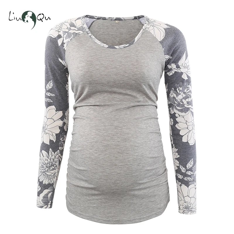 Комплект из 3 предметов, Одежда для беременных, женские блузы с принтом, топы с длинными рукавами для кормящих, футболки, одежда для беременных, ropa mujer