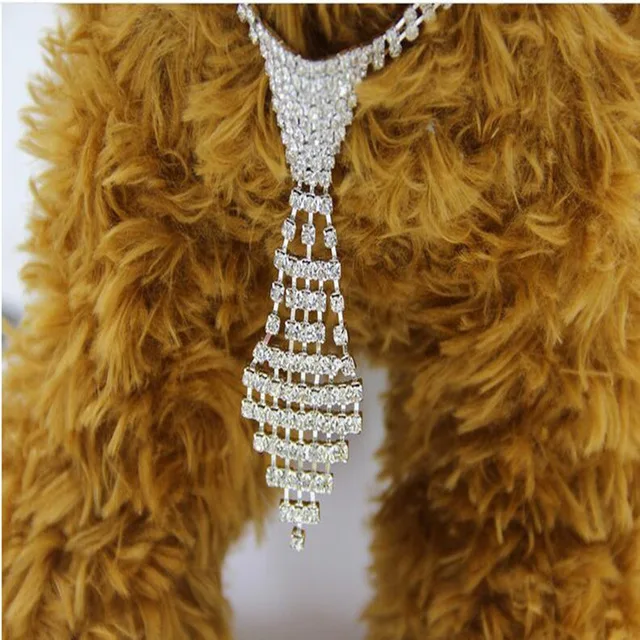 

Bling Rhinestone Dog Collars Necktie Full Diamonds Dogs Accessories Necklace For All Dogs Collar For Dogs Cats Pets Products