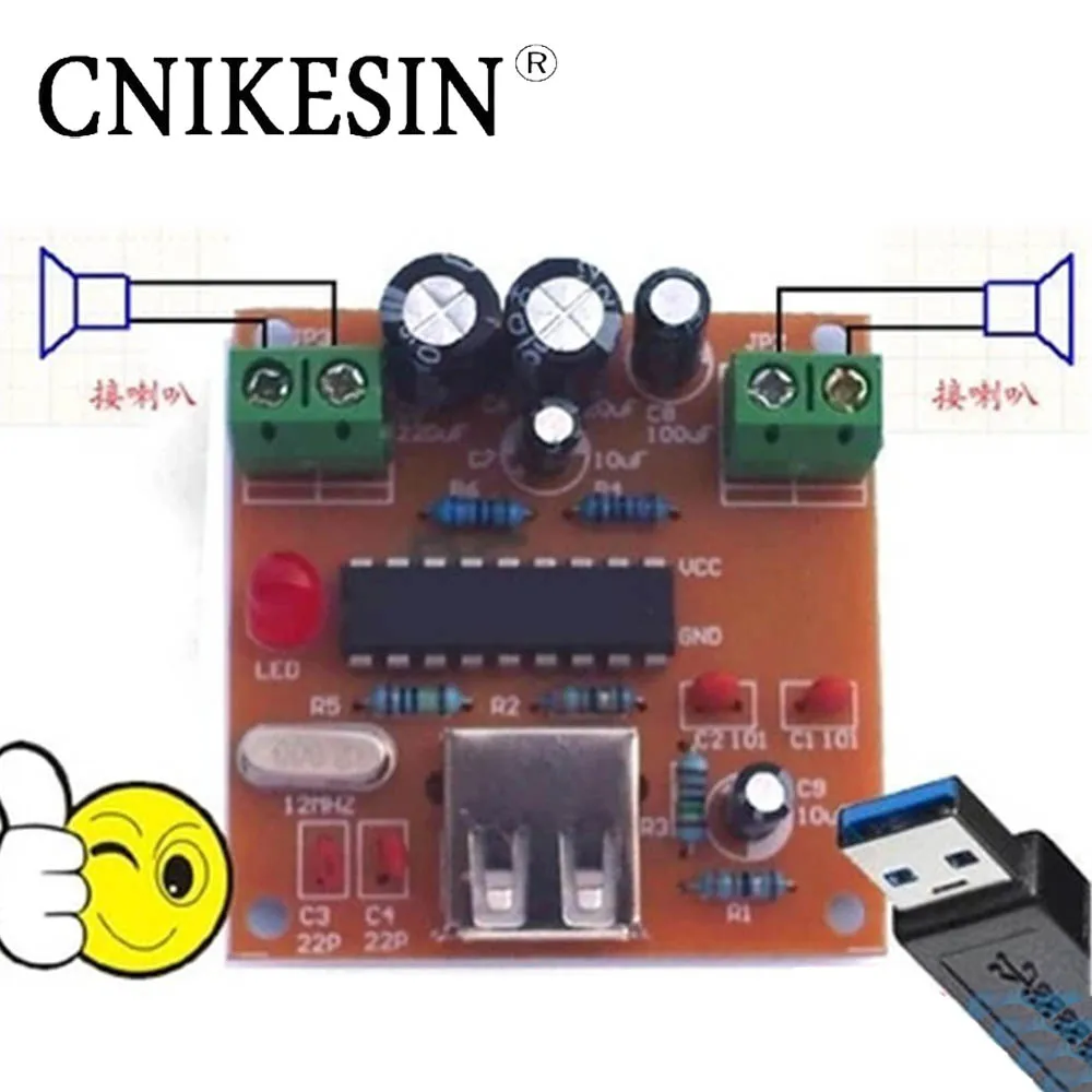 CNIKESIN DIY kit USB компьютер Усилитель мощности доска люкс (PC динамик только линии