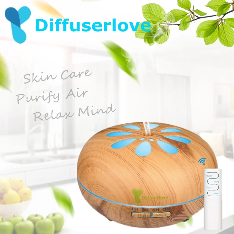 

Diffuserlove 550ml Ultrasonic Air Humidifier Remote Control Household Humidifier With 7Color Change LED Light for Office Bedroom