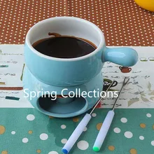 300 мл 11,5*10 см Красочный керамический набор для фондю сыр теплые кувшинчик для шоколада квадратный емкость для фондю для Мороженое фруктовый хлеб