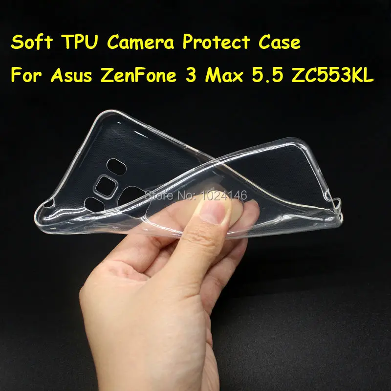 

Slim Crystal Clear Transparent Soft TPU Back Case Protection Skin Full Camera Protect Cover For Asus ZenFone 3 Max ZC553KL 5.5"