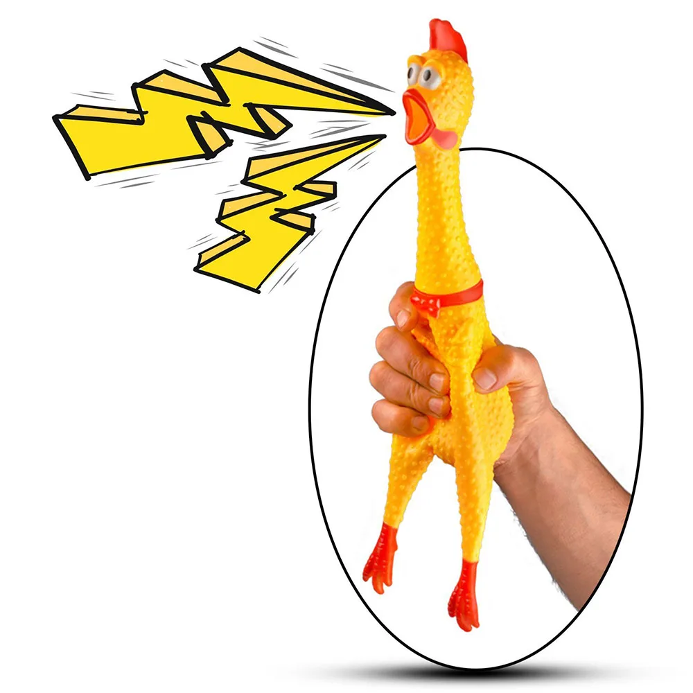 

17CM Mini Screaming Rubber Chicken Squeak Toy Funny Squeeze Sound Toy for Kids Women Men Antistress Tool Shrilling Chickens