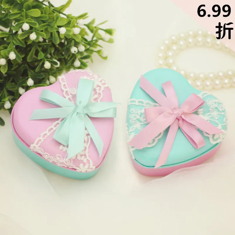 wedding favor box with lace and ribbon decoration creative Korean wedding gift packaging candy