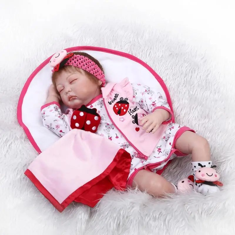 NPKCOLLECTION Reborn Baby Doll игрушка 2" реалистичные силиконовые новорожденные младенцы закрытые глаза Настоящее прикосновение мягкая ткань тела Bebe Bonecas