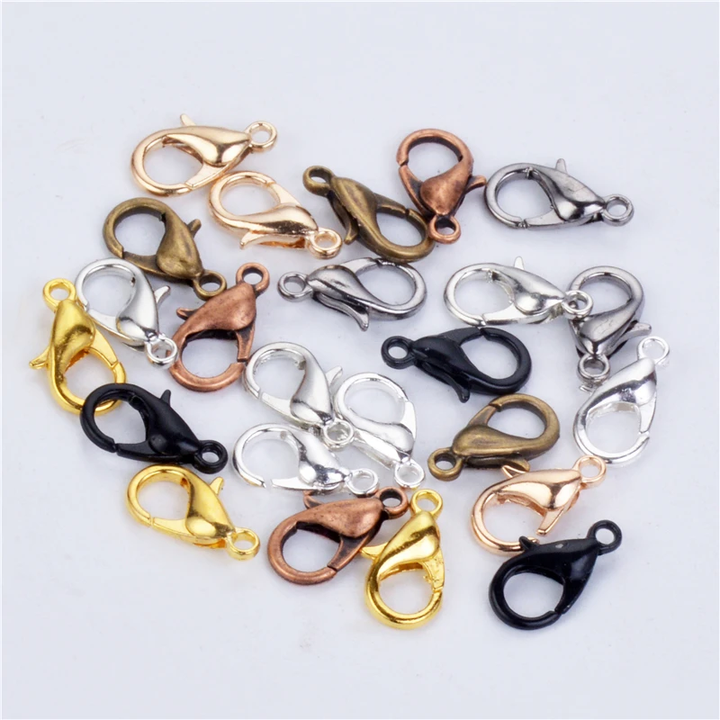Застежка карабин для ювелирных изделий 8 цветов 50 шт. 12 х6 мм|jewelry findings|gold lobster