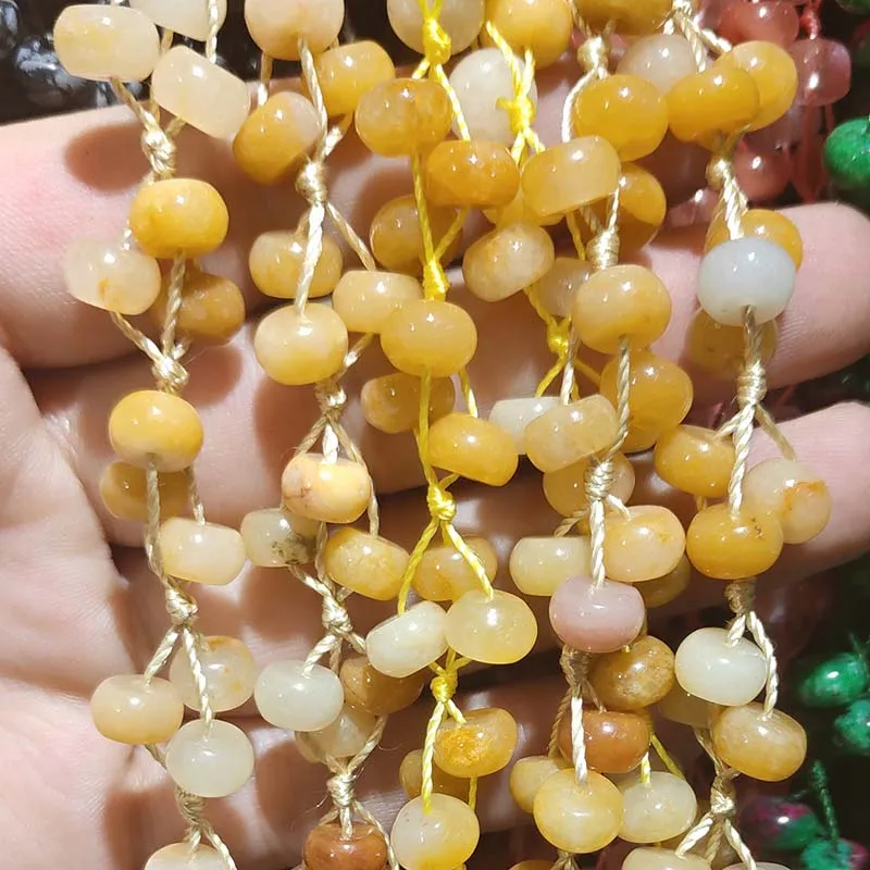Натуральный камень ожерелье agated ожерелье с кварцевым камнем 22 цвета дополнительно 6x8 мм 18 дюймов - Окраска металла: Yellow Jade