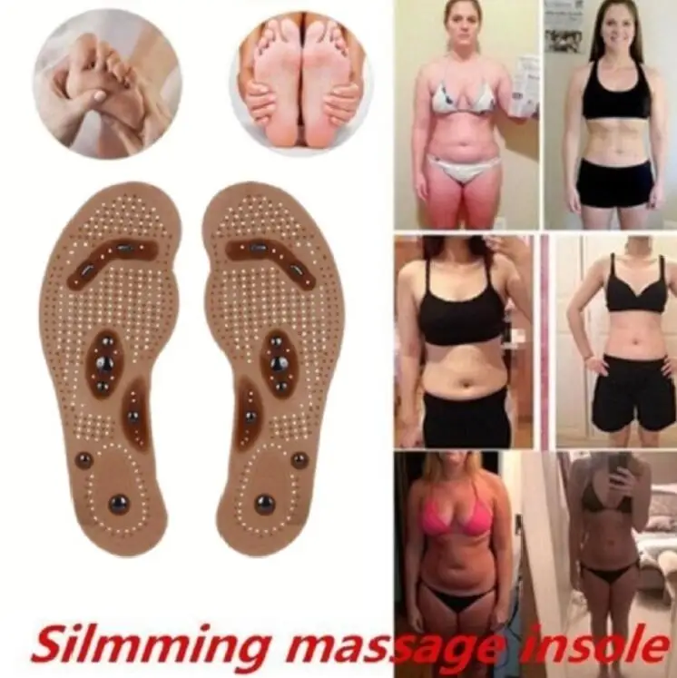 Foot Care Tool Silicone Gel Insoles Foot Massage Pad Acupuncture Cushion MagneticTherapy Slimming Weight Loss Fat Burn Massager