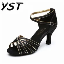 Большие размеры 35-40; пикантные женские танцевальные туфли для сальсы и Танго; атласные латиноамериканские бальные танцы; обувь для девочек на высоком каблуке 5 см 7 см