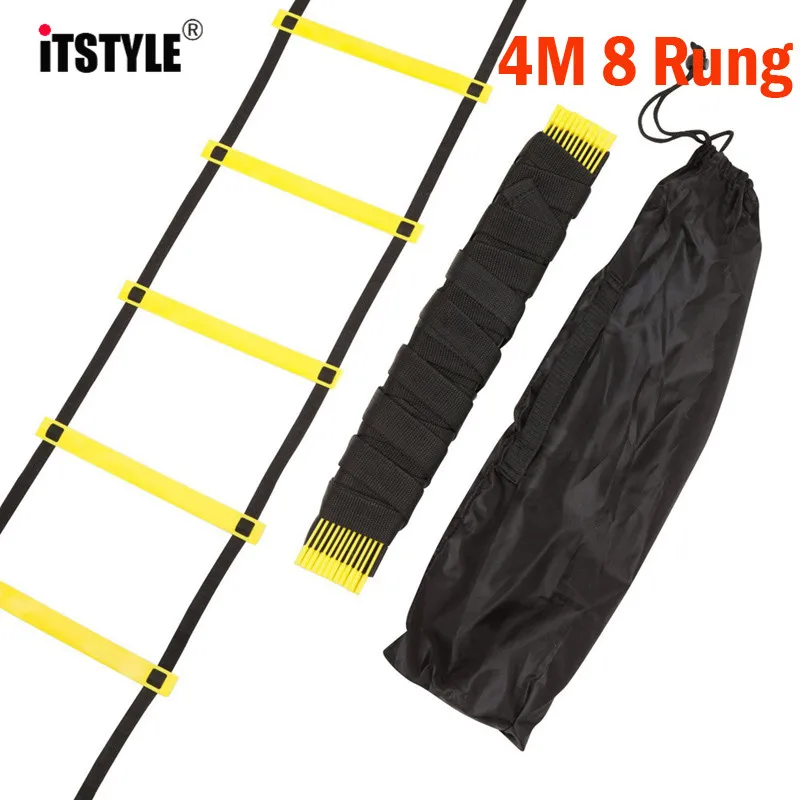 ITSTYLE 8 Rung 12 Feet 4m Football Training Ladder 2MM3MM4MM Agile Staircase Fitness Feet Speed Energy Rope Ladder