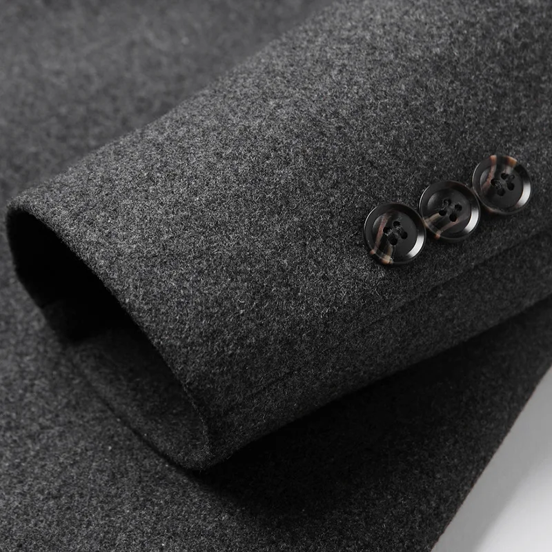 Goedkoop 2019 Herfst Nieuwe Casual Lange Erkek Mont Kaban Enkele Breasted Zwart Grijs Kleur Winter Lange Jas Mannen