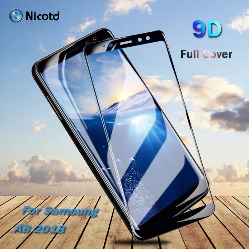 

New 9D Full coverage tempered glass for Samsung Galaxy A8 Plus 2018 screen protector for Samsung A8 2018 protective glass film