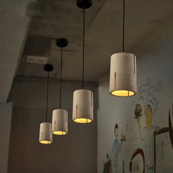 

Modern Nordic Cement Chandelier Loft Style Deco Pendant Lamp Restaurant Coffee Shop Vintage Light Personality Art Deco Lighting