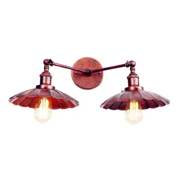 

2 Heads Rust Vintage LED Wall Lights For Home Lighting Iron Metal Loft Industrial Edison Wall Sconce Lamparas De Pared