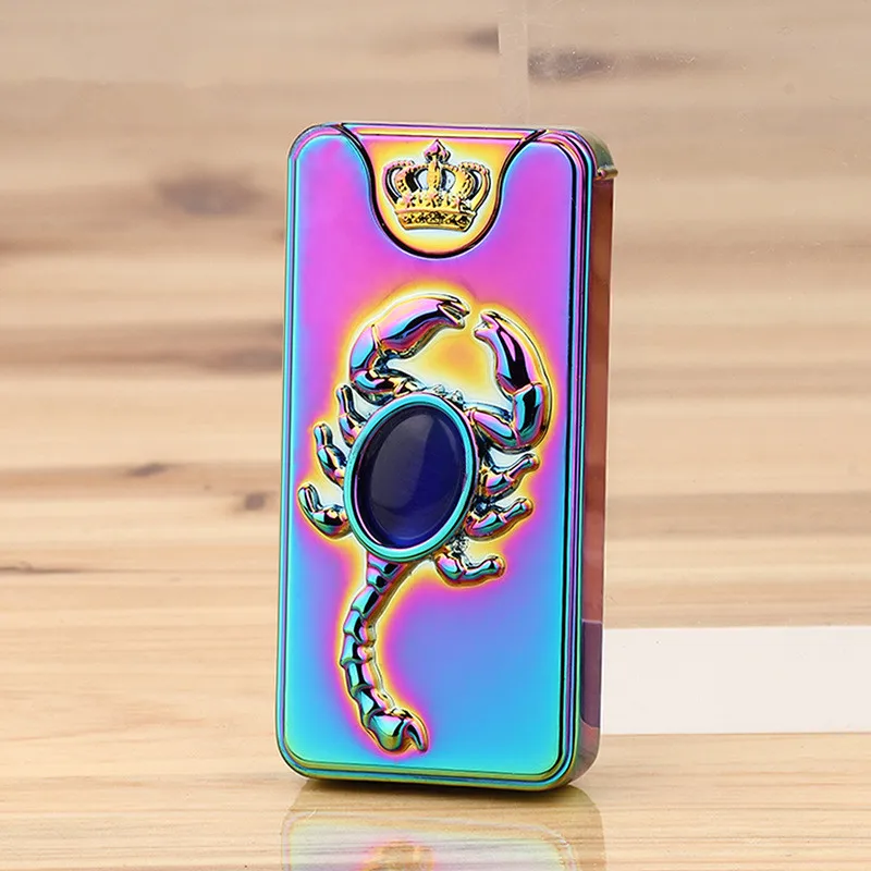 Luxury-USB-Arc-Electronic-Rechargeable-Lighter-Metal-Flameless-Windproof-Cigarette-Lighter-Plasma-Lighter-Scorpion-Arc-Lighter (5)