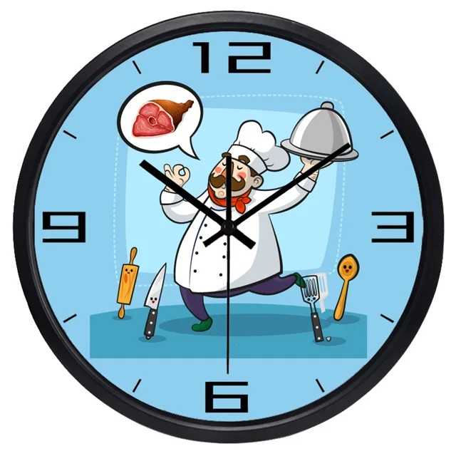 Lovely Chef Restaurant Wall Clock Best Decorative Kitchen Clockin Wall Clocks from Home