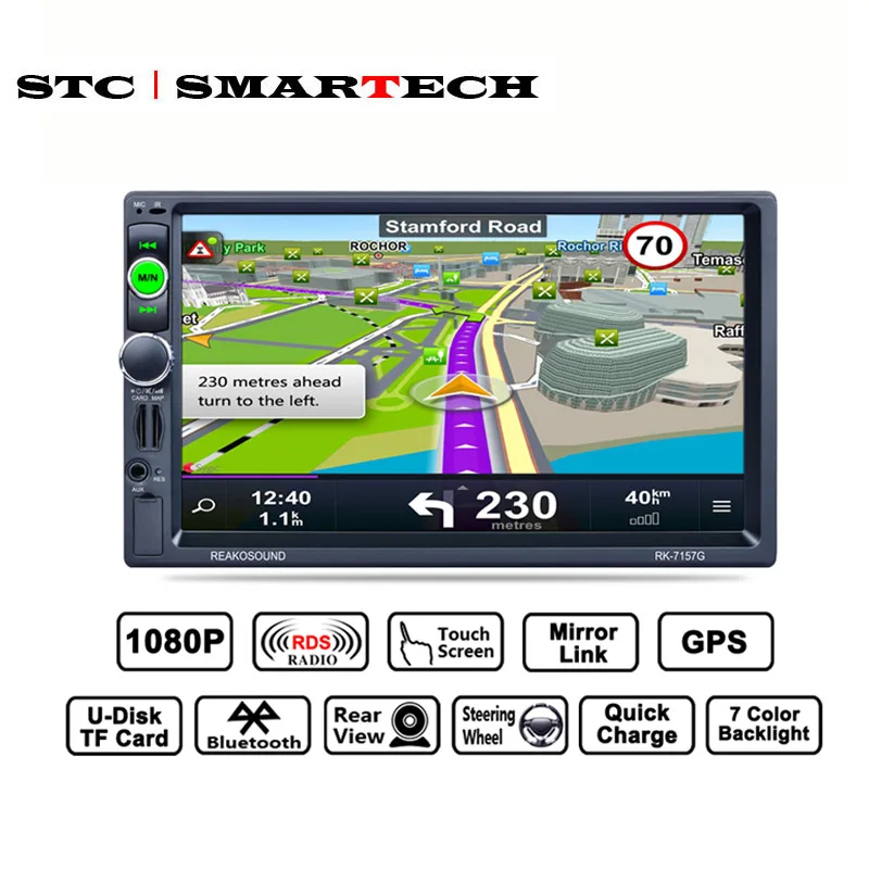 

2Din Universal Car GPS Navigation RDS FM Bluetooth AUX Navitel Truck GPS Navigators Automobile Quick Change Mirror Link RK-7157G