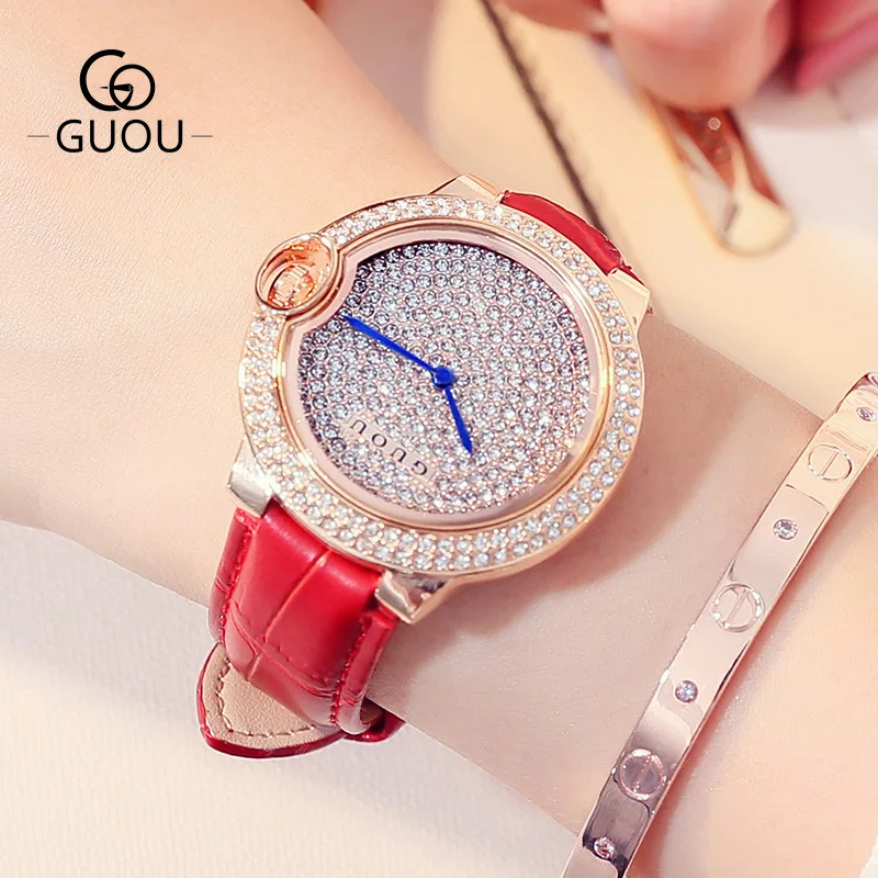 Buy GUOU Hong Kong Brand Women Quartz Watches Leather