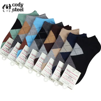 

10pieces=5pair/lot Business Socks Fashion Mens Simple Diamond Cotton Man Short Socks Casual All-Match Mens Brand Socks