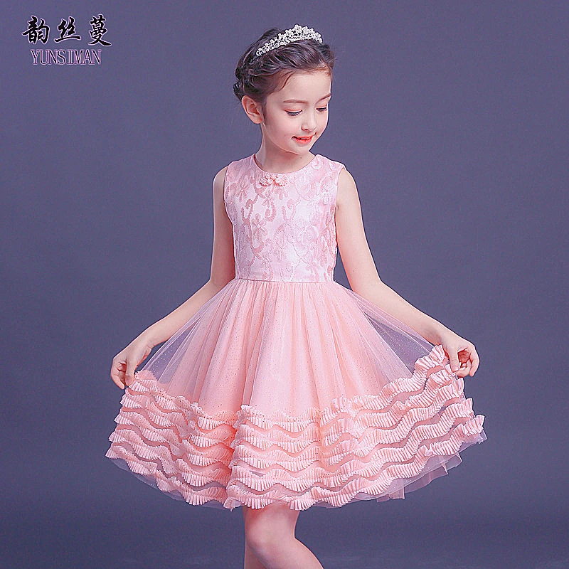 

2019 Summer Kids Dress for Girls 6 7 8 9 10 to 12 Years White Red New Lace Tutu Dresses Girl Party Princess Costume 8BM20A