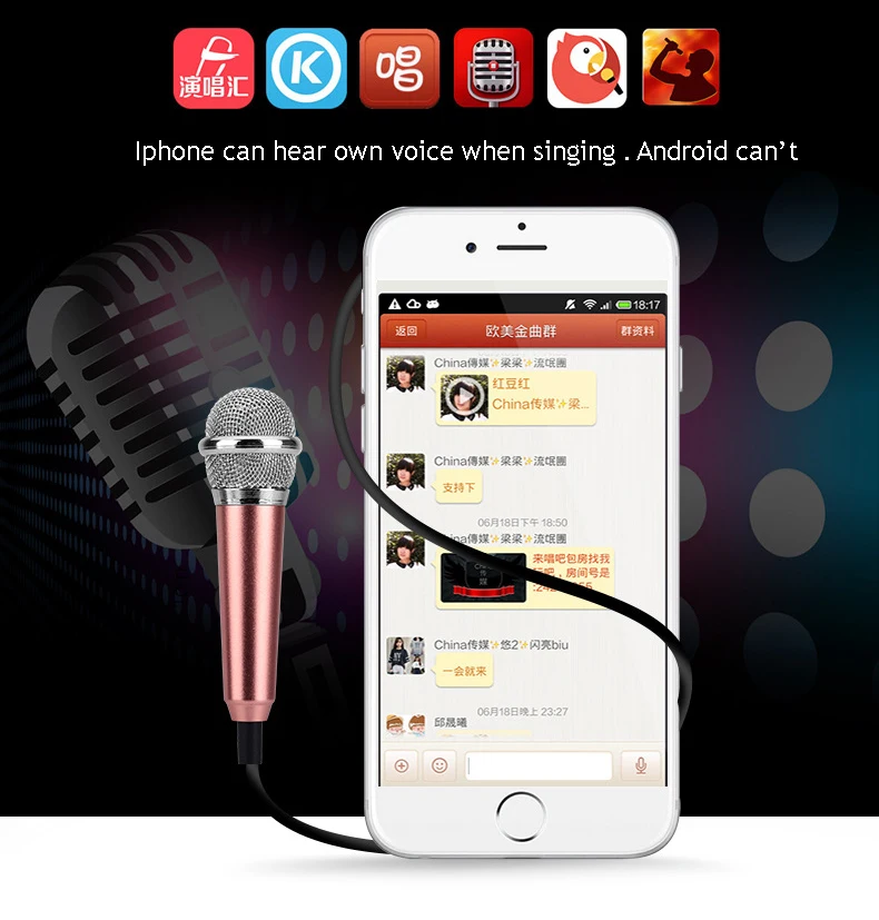 Biosafe портативный микрофон для Iphone Android караоке микрофон мини 3,5 мм стерео Студийный микрофон аудио смартфон микрофон Универсальный
