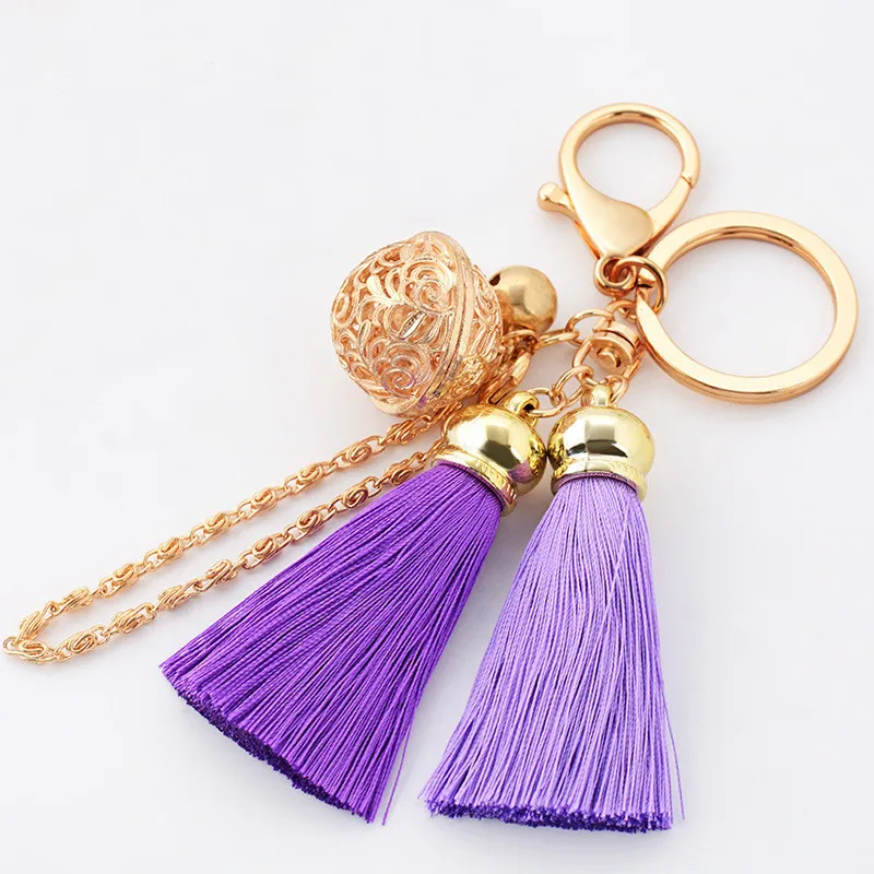 SHUANGR New Fashion High Quality Double Tassel Charms Key Chain For