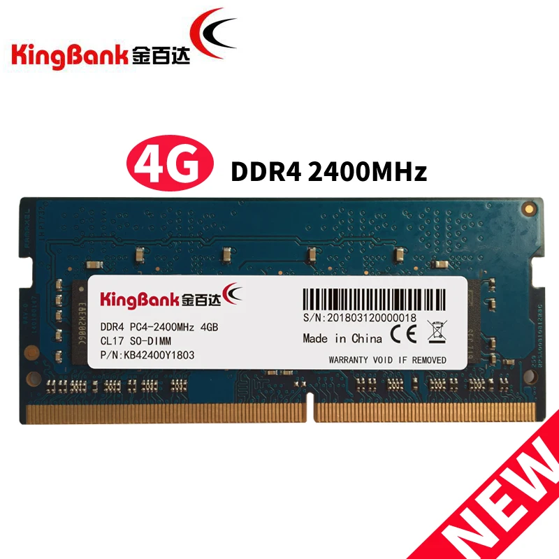 

kingbank Notebook Laptop memory Memory Memoria module 4GB 4G DDR4 PC4 2400MHz 240pin ECC RAM
