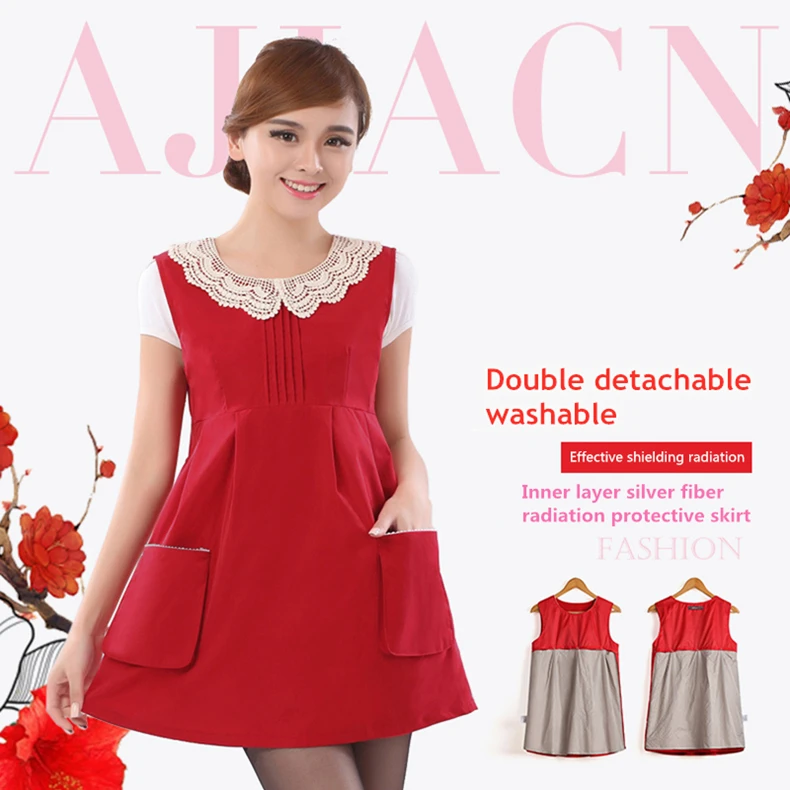 Ajiacn подлинное электромагнитное излучение защитное платье с защитой от ЭМП 50% Серебряное волокно анти-излучения одежда