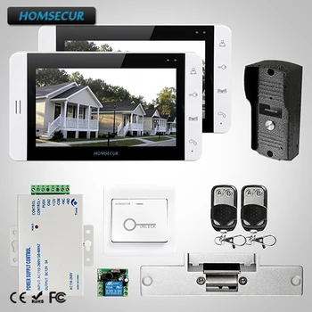 

HOMSECUR 7" Wired Video&Audio Home Intercom+White Monitor for Home Security 1C2M+ L1:TC031 Camera + TM703-W Monitor(White)+Lock