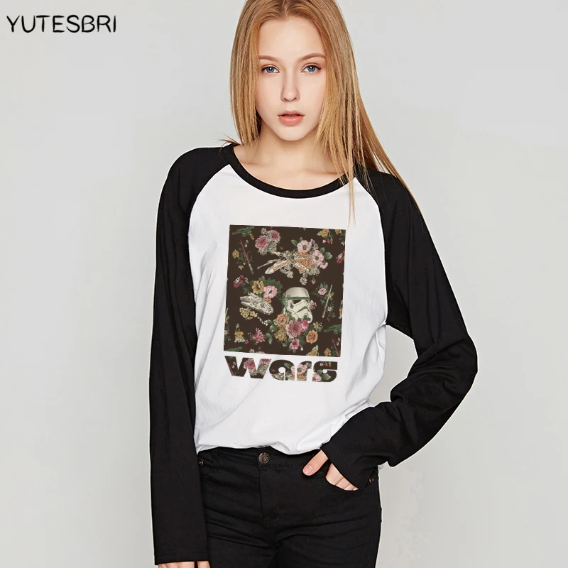 

Star Wars long sleeves T Shirts Darthwork Yoda Darth Vader women fashion Cotton T-Shirt Autumn and winter new clothing for women