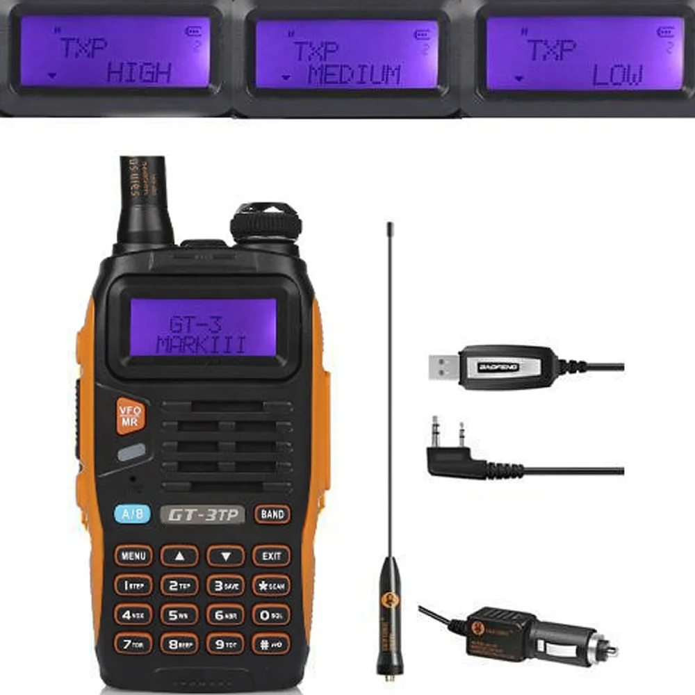 Baofeng GT-3TP MarkIII TP 1/4/8 ватт высокое Мощность двухдиапазонный Wi-2 м/70 см Ham
