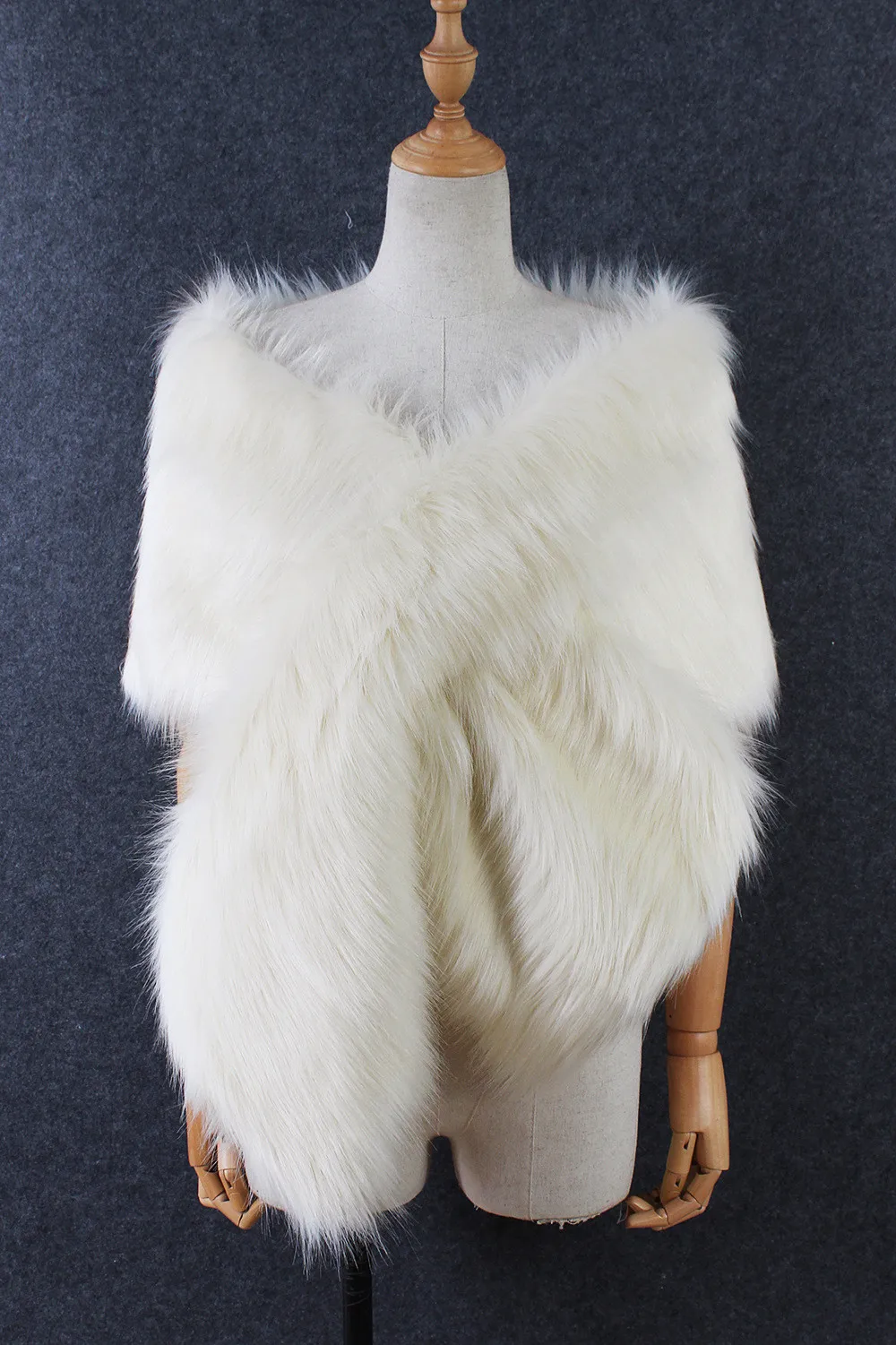 The autumn and winter new imitation fur big cape neck scarf multi-color joker scarf bride dress cross cape (16)