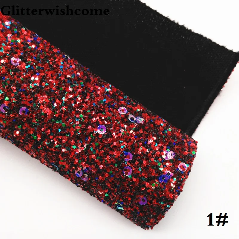 Glitterwishcome 21X29 см A4 размер с эффектом блестящей кожи лист, блеск винил для Луки, GM028A - Цвет: 1