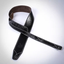 Коричневый и черный кожа коровы Гитары ремешок мягкий прочный регулируемый солдаты толстые электроакустическая Гитары бас пояса