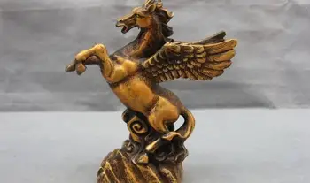 

9 Chinese Copper Bronze Feng Shui Dancing wings Fly horse Steed Pegasus Statue