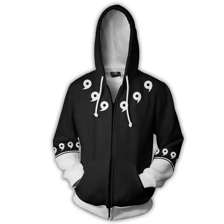 

2018 new fashion Cool sweatshirt Hoodies Men women 3D print Nine generations Naruto cool ZIP UP hot Style Streetwear Long sleeve