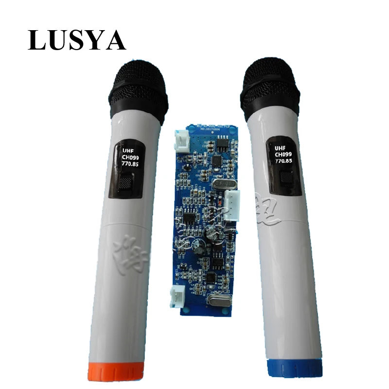 

Lusya Handheld Microphone with received board for Stage Performance Wireless VHF dual microphone 770.85+795.85MHZ T0169
