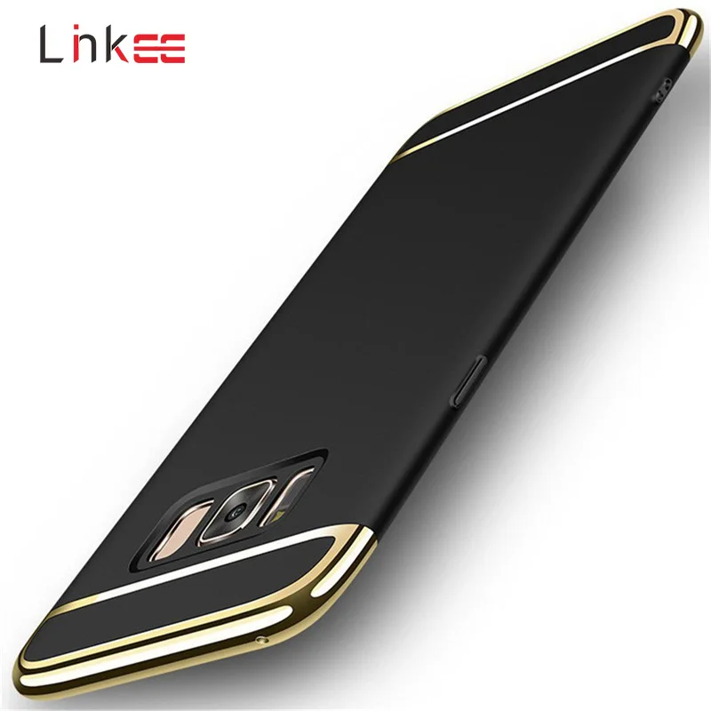 

Linkee Luxury 3 In 1 Case for Samsung Galaxy S6 S7 Edge S8 S9 Plus Note 8 Cover Hard Coated Non Slip Matte Surface Funda