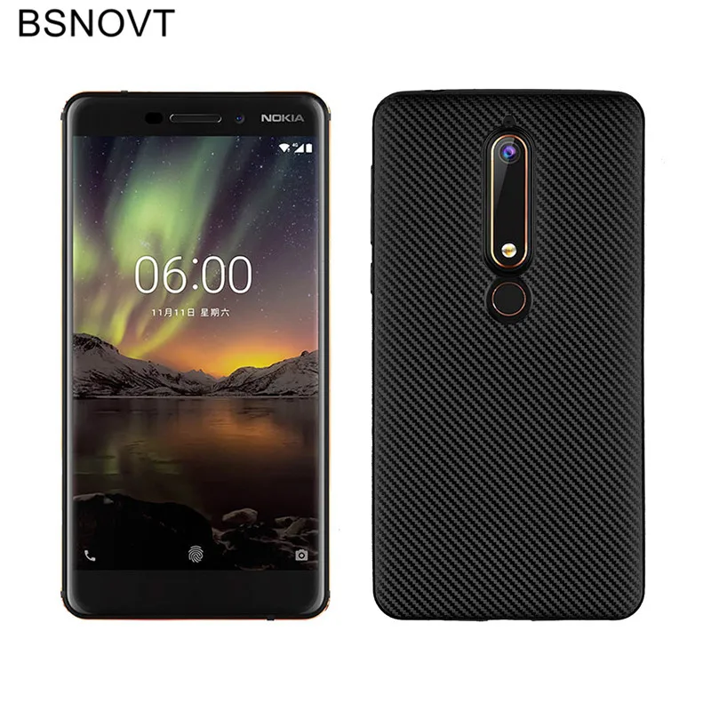 cheap For Nokia 6 2018 Case Phone Cover For Nokia 6 2018 Carbon Fiber Soft Anti knock Phone Case For Nokia 6 2018 5.5\