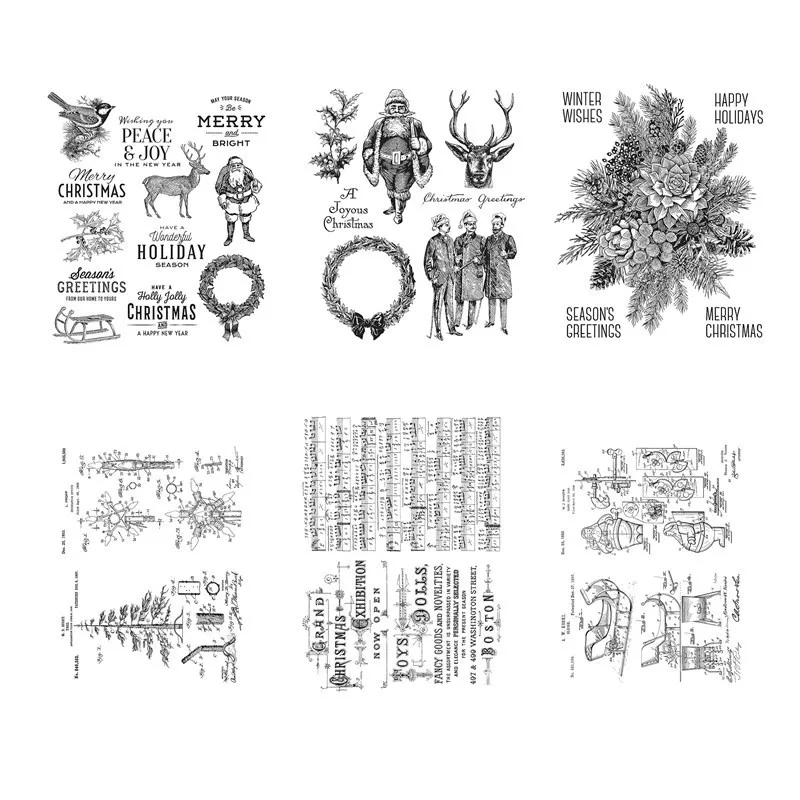 

15*20CM 2019 DIY New Stamps For Scrapbooking And Clear Stamps Christmas Cling Mounted Rubber Stamp Set Account Craft Set
