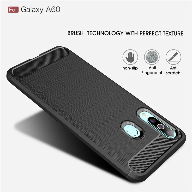 For Samsung Galaxy A60 Case Armor Protective Soft Silicone Rubber Phone Case For Samsung Galaxy A60 Back Cover For Samsung A60