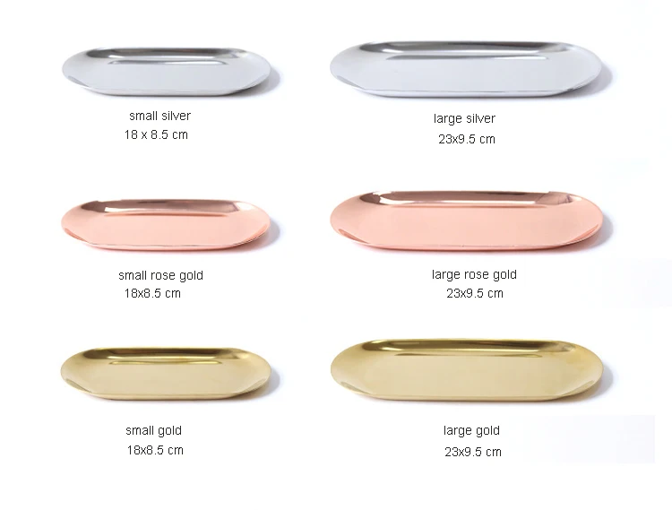 Nordic style metal small dish tray cute dishes oval serving dish party plates small plate plates gold silver dessert plate