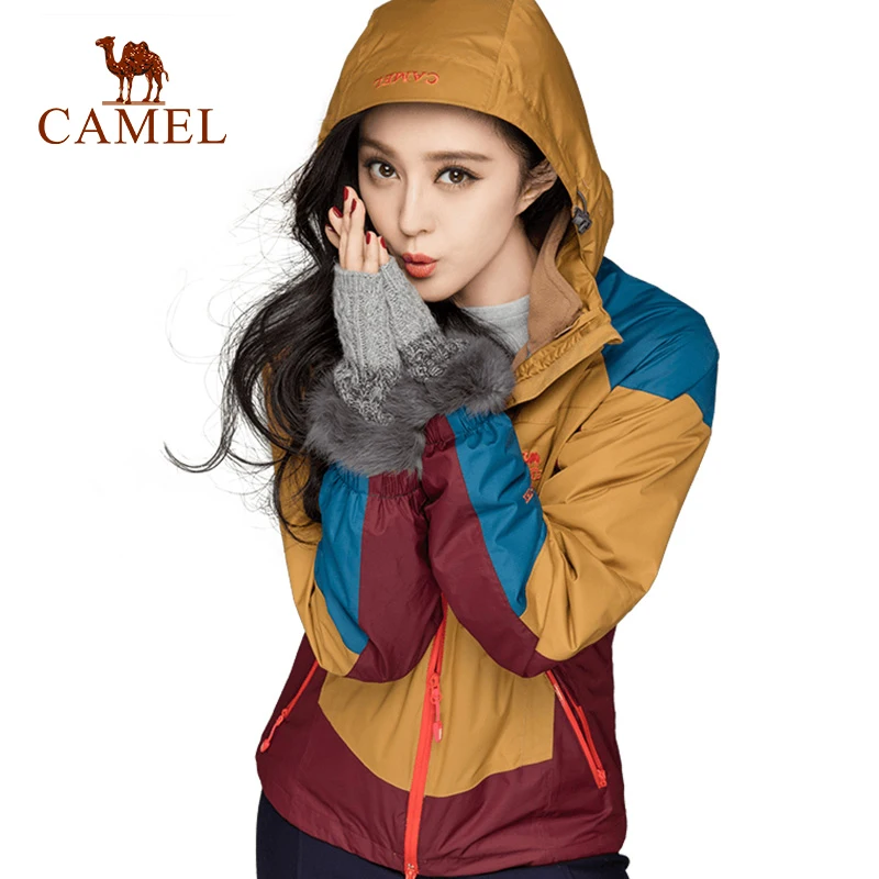 

CAMEL Women's 3 in 1 Outdoor Jacket Waterproof Windbreaker Breathable Sports Camping Climbing Hiking Female Tracksuit