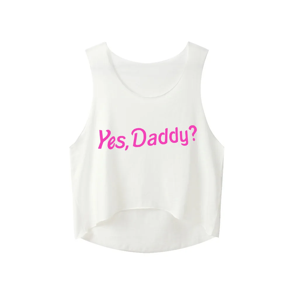 Yes Daddy розового цвета с принтом букв из Для женщин футболка Соблазнительная