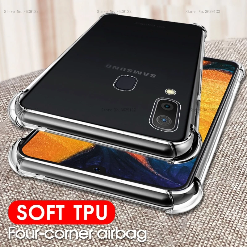 

Shockproof Clear Soft Silicone Armor Case For Samsung Galaxy A50 A30 A40 A70 A10 A20 M30 M20 M10 A20e A 30 50 M 10 20 Back Cover