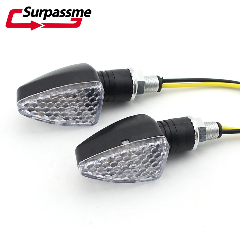 

2Pcs Yellow Universal Motorcycle LED Turn Signal Lights Indicators Blinker Lamp Motorbike Daytime Running Light Accessories